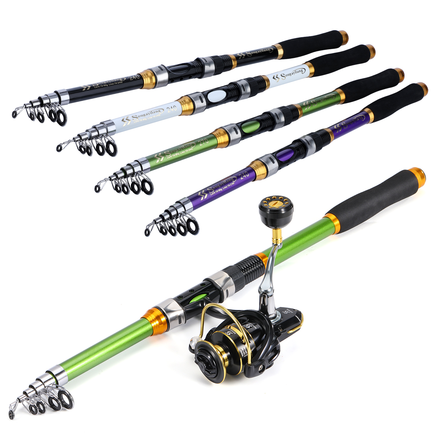 Sougayialng-caña de pescar gir - Fishing Rod Combo reseña y precio