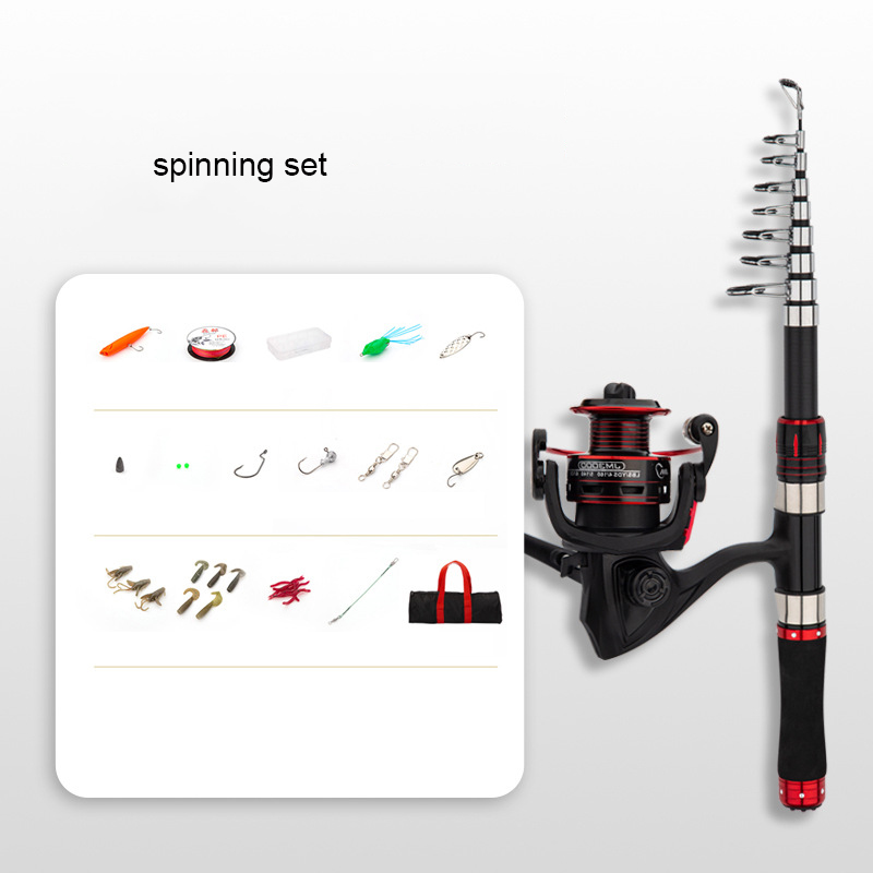 Caña de pescar de fibra de car - Fishing Rod Combo reseña y precio