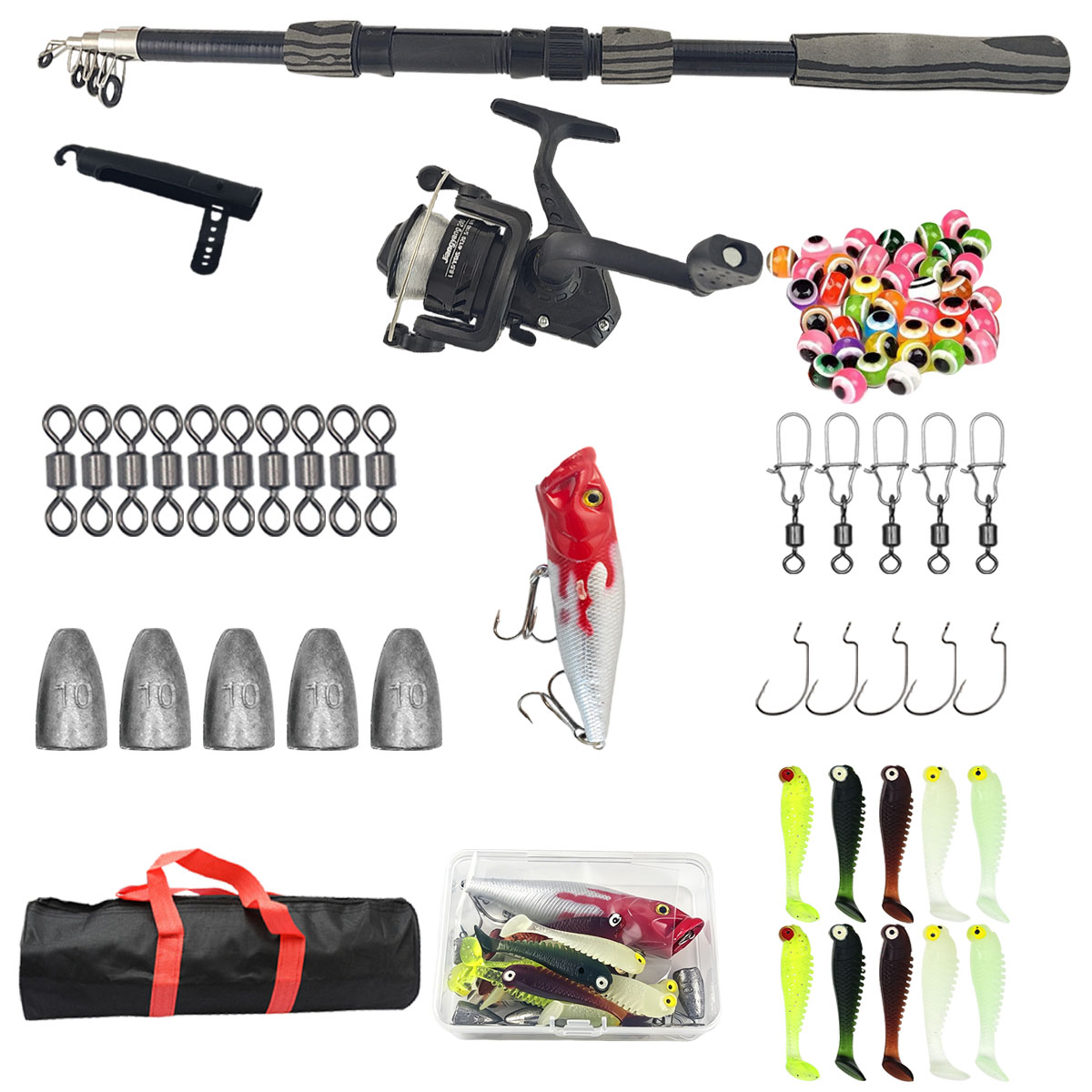 Kit de caña de pescar telescóp - Fishing Rod Combo reseña y precio