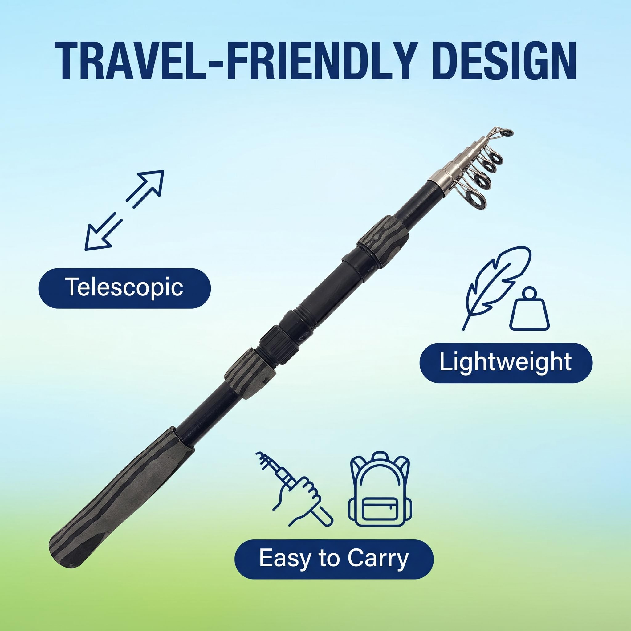 Kit de caña de pescar telescóp - Fishing Rod Combo reseña y precio