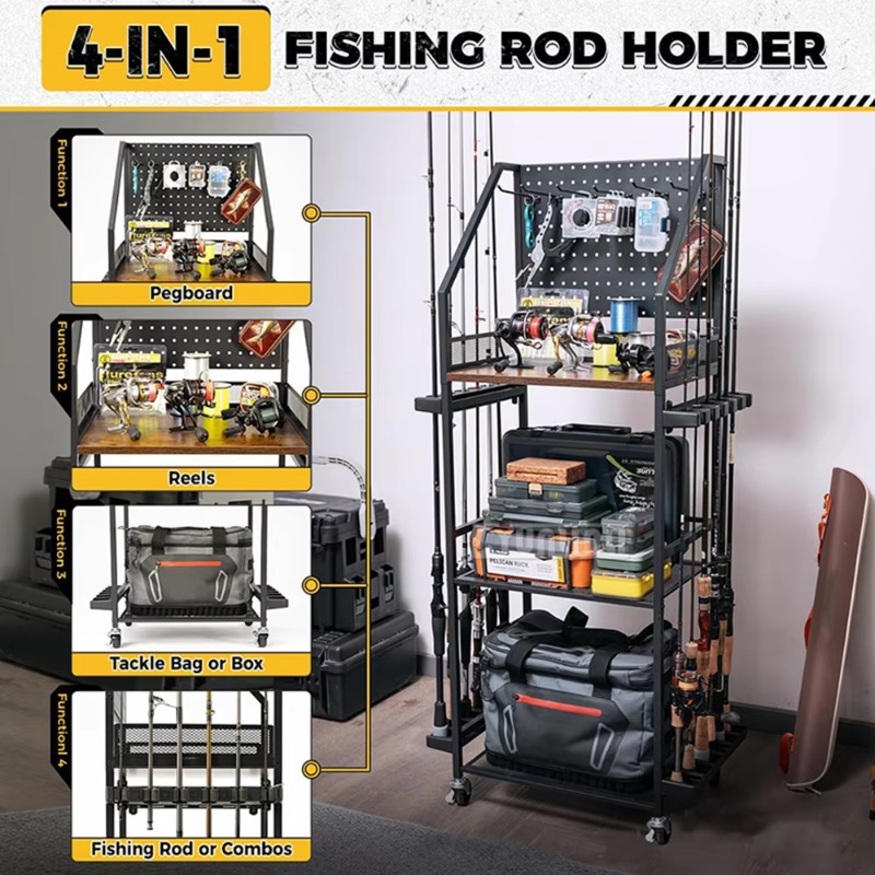 Estante para guardar equipos d - Fishing Rod Combo reseña y precio